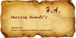 Herczog Avenár névjegykártya